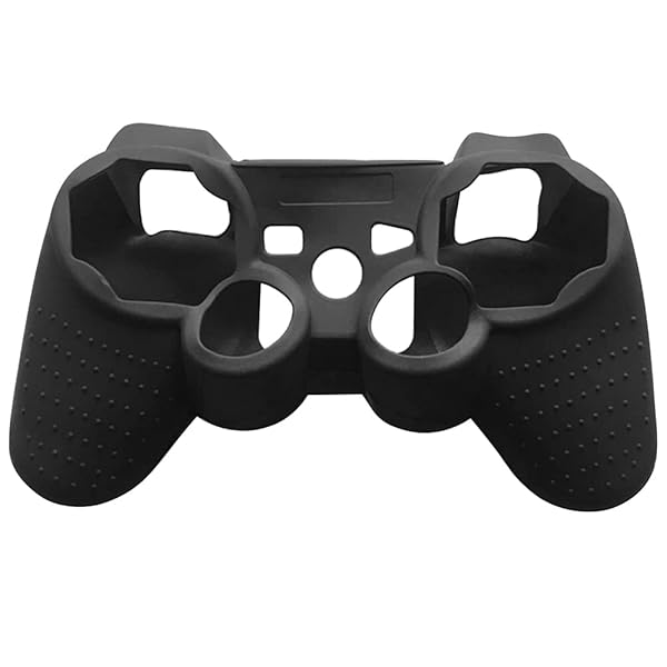 OSTENT Black Silicone Gel Case for PS2 & PS3 Controllers - Soft Skin Protective Cover