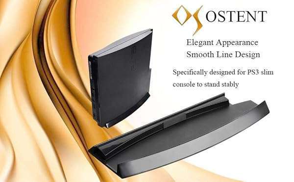 OSTENT Skid Proof Vertical Stand for PS3 Slim - Black Console Accessory - Image 4
