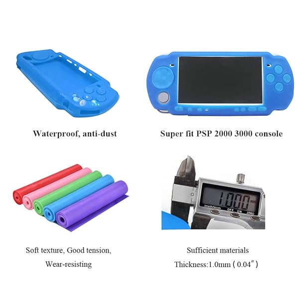 OSTENT Soft Protector Silicon Travel Carry Case Skin Cover Pouch Sleeve for Sony PSP 2000 3000 Color Blue - Image 7