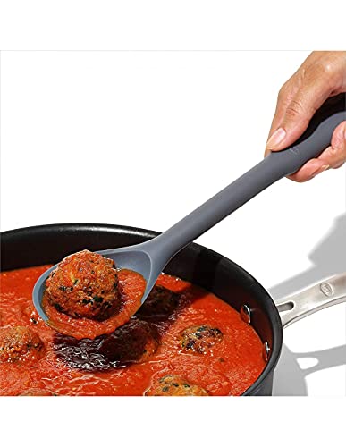 OXO Good Grips Silicone Spoon in Peppercorn - Versatile Kitchen Tool, One Size Fits All - Image 5