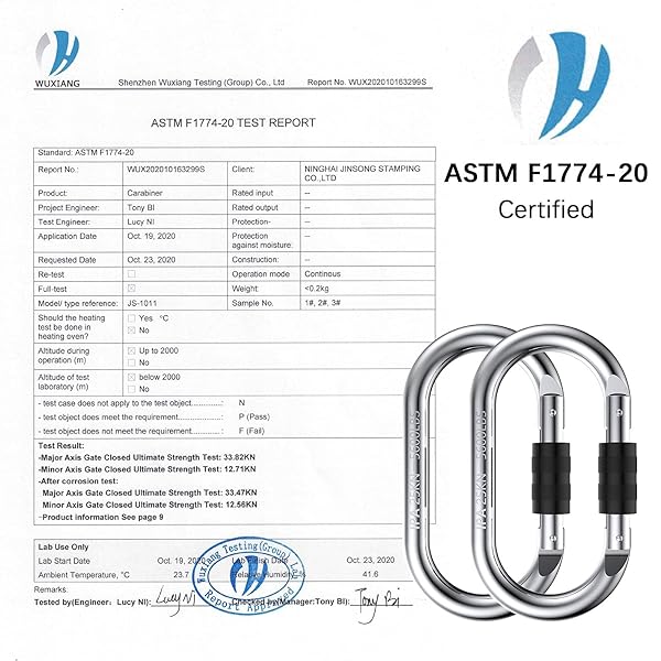 Oak-Sports Heavy Duty Caribeener Clips (25kn) - Multipurpose Climbing Carabiner for Ropes, Hammocks & Rigging (2 Pack) - Image 5