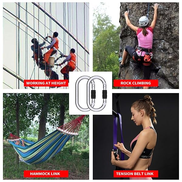 Oak-Sports Heavy Duty Caribeener Clips (25kn) - Multipurpose Climbing Carabiner for Ropes, Hammocks & Rigging (2 Pack) - Image 8