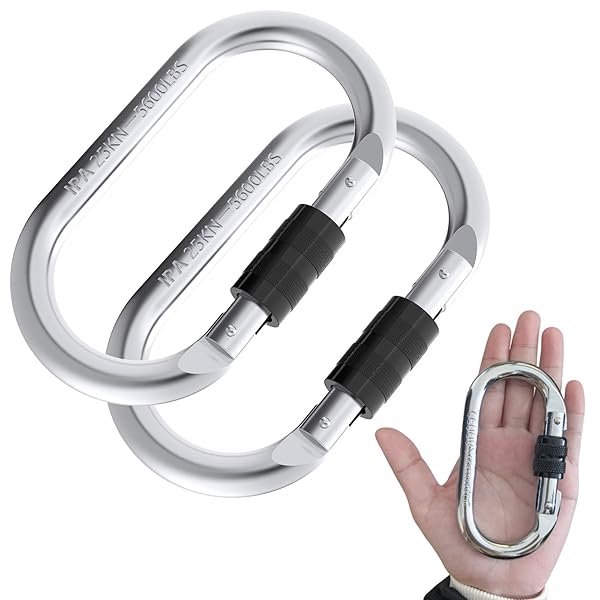 Oak-Sports Heavy Duty Caribeener Clips (25kn) - Multipurpose Climbing Carabiner for Ropes, Hammocks & Rigging (2 Pack) - Image 3