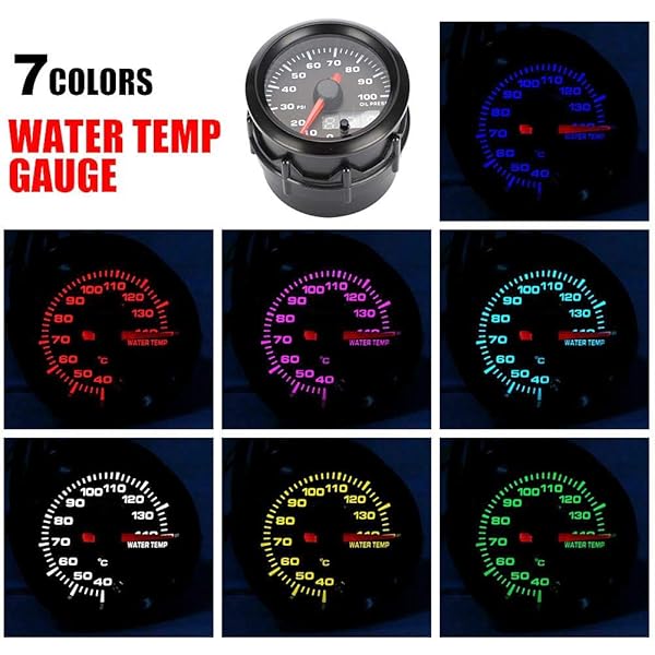 Oil Pressure Gauge 2inch 52mm Car Oil Pressure Meter with 7 Colors Digital LED Display and Sensor - Image 2