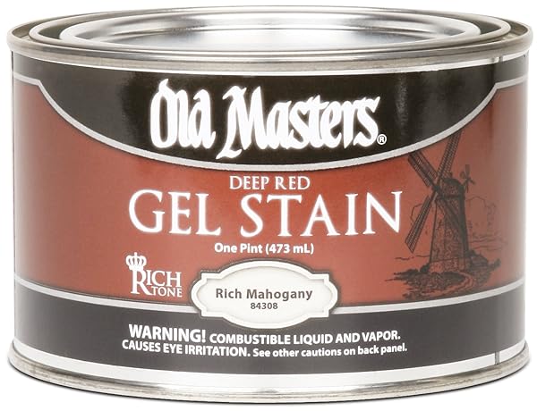Old Masters 84308 Gel Stain Pint - Rich Mahogany for Stunning Wood Finishes