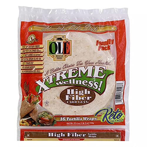 rusepin Buy Ole Mexican Foods Xtreme Wellness High Fiber Low Carb Keto Tortilla Wraps - 32 Count Pack for Healthy Meals!