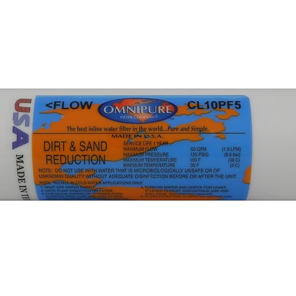 Omnipure CL10PF5-B Sediment Inline Water Filter: Clean Water Solution for Home & Office - Image 3