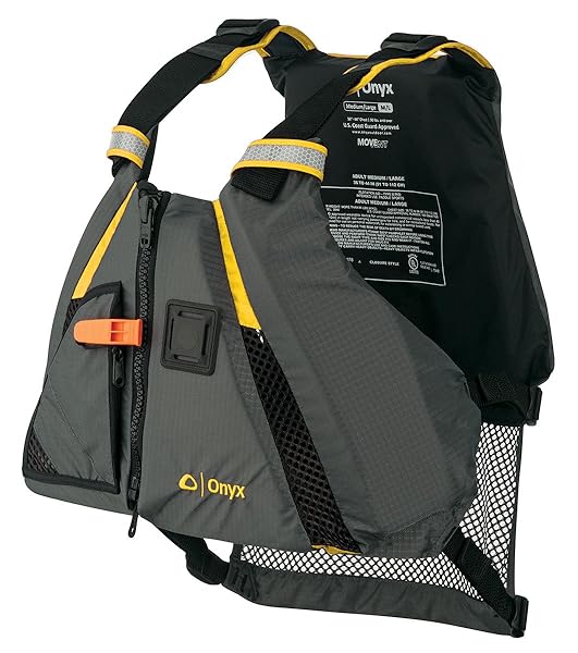 Onyx MoveVent Dynamic Paddle Sports Life Vest M/L - Yellow | Lightweight & Comfortable Safety Gear