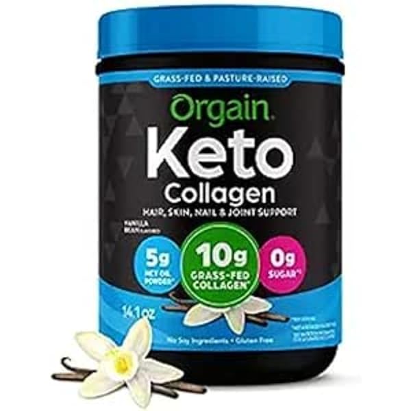 Orgain Orgain Keto Collagen Protein Powder - Vanilla, 10g Grass Fed Collagen, 5g MCT Oil for Hair, Skin & Joint Support - Non-GMO, Gluten Free