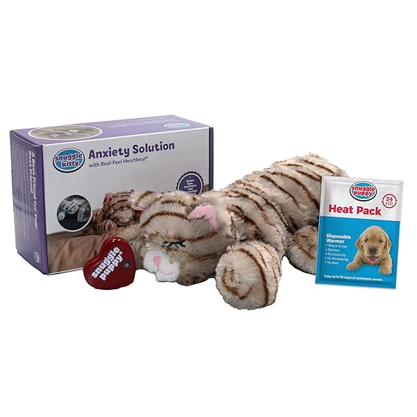 Snuggle Kitty Heartbeat Plush Cat Toy for Calming and Anxiety Relief for All Breeds