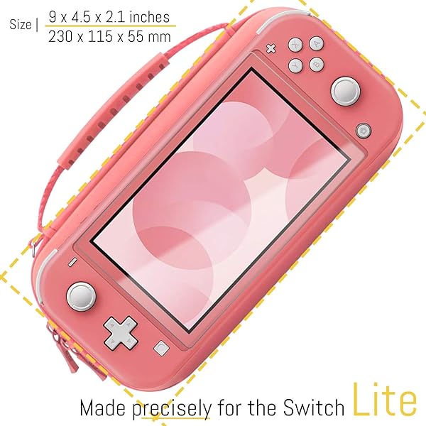 Orzly Carry Case for Nintendo Switch Lite Portable Travel Case with Storage for Games and Accessories Coral - Image 5