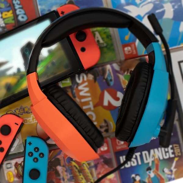 Orzly Hornet RXH-20 Gaming Headset for Nintendo Switch OLED & Lite - Color Match, LED Mic & Remote - Image 9