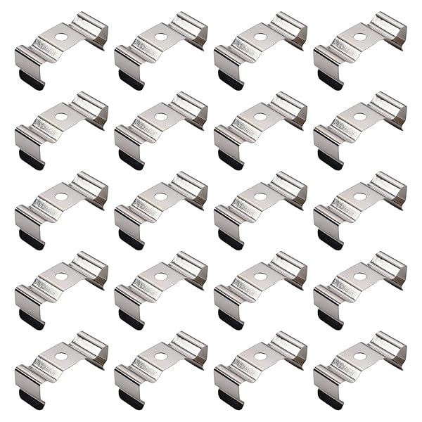 Othmro 100 Pack T8 Clips Bracket Hanger for LED Light Tube and Fluorescent Fixture Nickel Plated Manganese Steel
