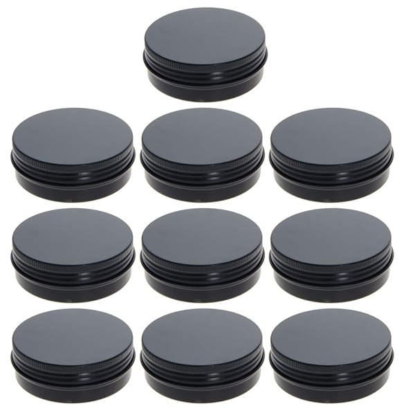 10pcs 2oz Black Metal Round Tins with Screw Lid - Perfect for Salves, Spices, Lip Balm, Tea & Candies | Othmro Aluminum Containers