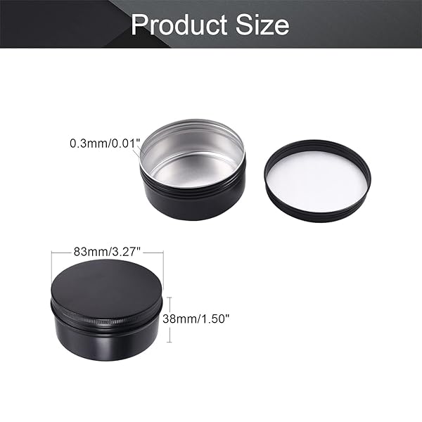 Buy Othmro 150ml Round Aluminum Cans with Screw Top Lid - Perfect for Lip Balm, Crafts, Cosmetics & Candles - Image 3