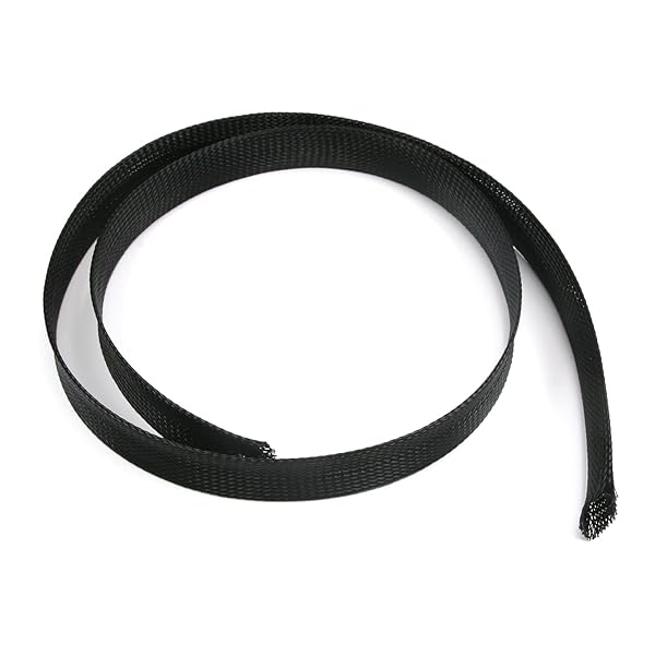 Othmro 1m PET Expandable Braid Cable Sleeving Flexible Wire Mesh Sleeve Black for Cable Protection from Pet Bites