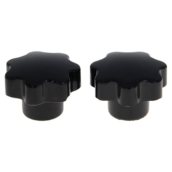 Othmro 2Pcs Star Lock Nut Knobs M8x40mm Replacement Hand Screw Tightening Knobs for Saws and Drills Black Quick Removal Parts