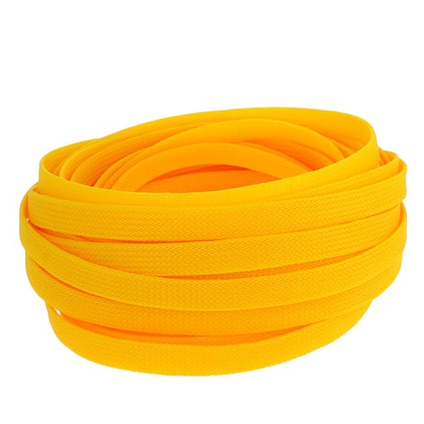 Othmro 10m Yellow PET Expandable Braid Cable Sleeving 10mm Flexible Wire Mesh Sleeve for Pet Protection