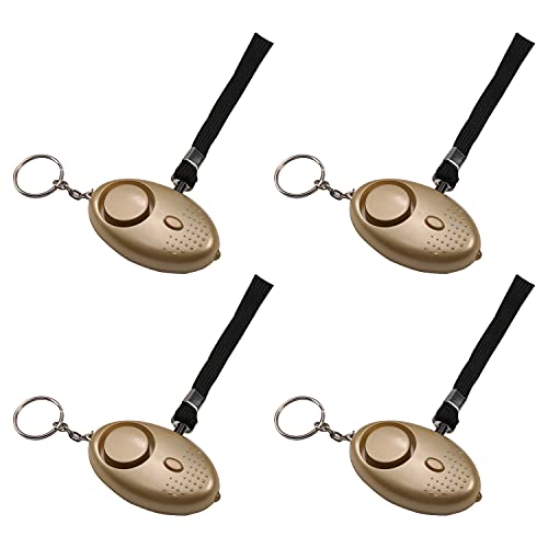 Othmro Safe Sound Personal Alarm 4 Pack 120DB Keychain Emergency Safety Alarm with LED Lights for Women Men Children Elderly Gold