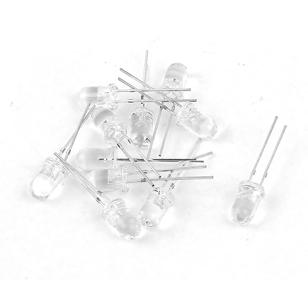 Othmro Othmro White LED Diode Lights Super Bright 5mm Bulb Lamps Assortment Kit 10 pcs Clear Straw Hat Electronic Components