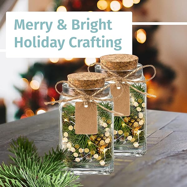 Otis Classic Square Glass Jars Set of 12 - Mini 3.4 oz Jars with Lids for Wedding Favors, DIY Crafts, Spices & Candy - Image 10