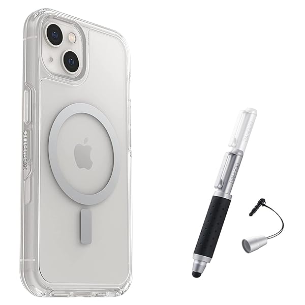 OtterBox Symmetry Case with MagSafe for iPhone 13 Clear with Bamboo Pocket Expandable Stylus Non Retail Packaging