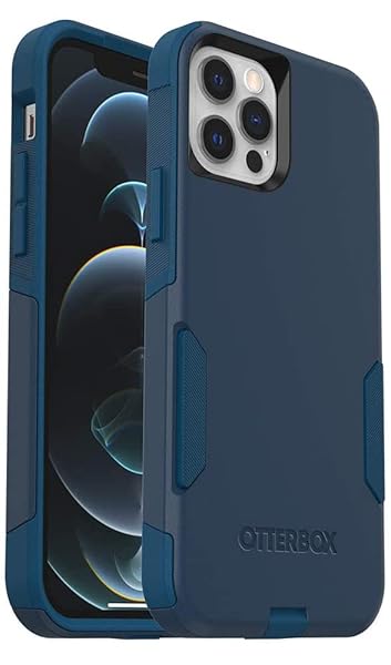 OtterBox iPhone 12 & iPhone 12 Pro Commuter Series Case - BESPOKE WAY (BLAZER BLUE/STORMY SEAS BLUE), Slim & Tough, Pocket-Friendly, with Port Protection