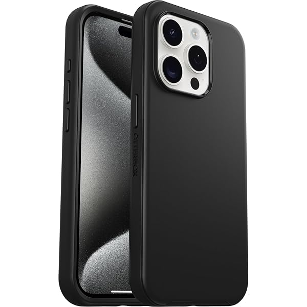 OtterBox OtterBox iPhone 15 Pro Symmetry Series Case Black MagSafe Compatible Sleek Design with Raised Edges for Camera and Screen Protection