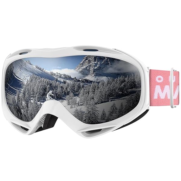 OutdoorMaster OutdoorMaster OTG Ski Goggles - UV Protection Over Glasses for Men, Women & Youth - White Frame, Grey Lens (VLT 11.5%)
