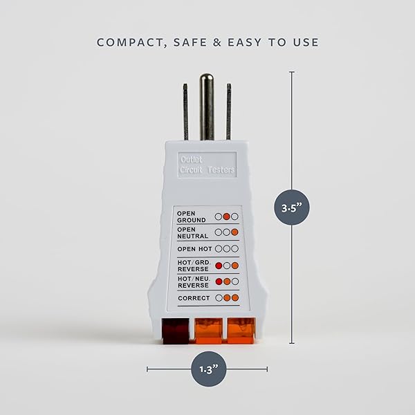 Outlet Tester for Grounding - Easy Tool to Test Receptacles and Sockets for Proper Wiring and Electrical Assessment - Image 6
