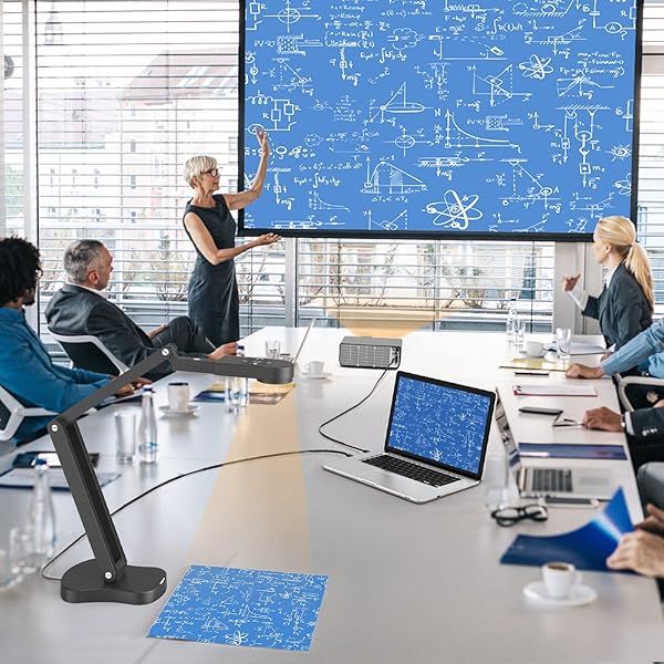 PAKOTOO 8MP USB Document Camera for Teachers and Classroom for A3 A4 Size with Dual Mic, 3-Level LED Light, Up and Down, Left and Right Image - Image 8