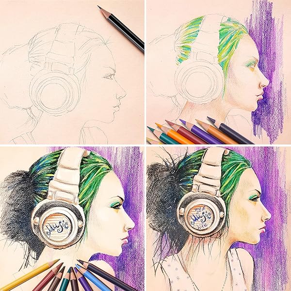 PANDAFLY 12-Color Professional Colored Charcoal Pencils Set for Sketching, Shading & Blending - Perfect for Artists! - Image 8