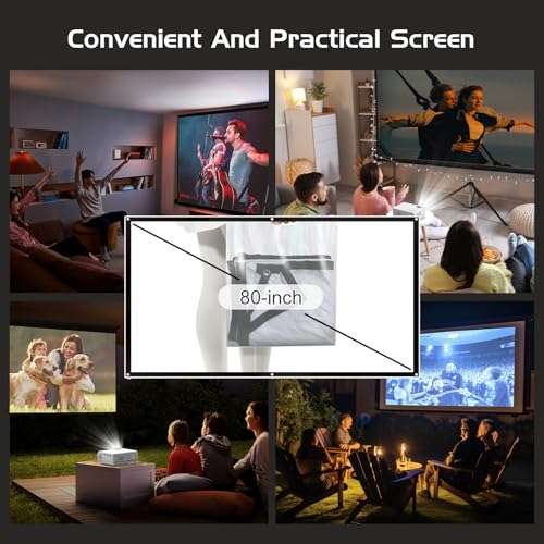 PANSEBA Full HD 1080P Mini Projector with Bluetooth & Screen - Portable Home Movie Projector for HDMI/USB/Smartphone - Image 3