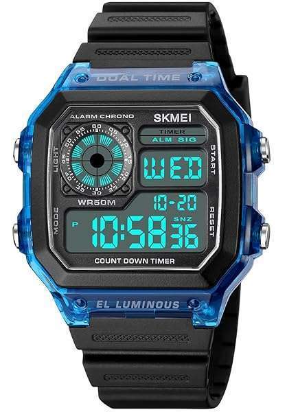 PASOY PASOY Multi-Function Waterproof Sports Watch for Men & Women - Date, Alarm, Stopwatch, Backlight