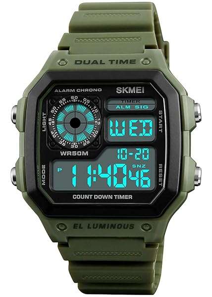 PASOY Waterproof Sports Watch for Men & Women - Multi-Function Digital Alarm, Stopwatch & Countdown, Perfect for Outdoor Activities