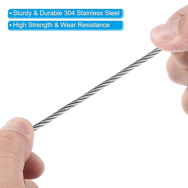 PATIKIL 12 Inch Safety Security Cable Wire, 10 Pack Stainless Steel 30cmx1mm Stage Lights Rope with Double Loop for DJ Lighting Luggage Lock - Image 3