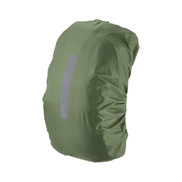 PATIKIL 15-25L Waterproof Backpack Rain Cover, Non-Slip Backpack Cover with Vertical Reflective Strap Stay Dry for Hiking, Camping, Hunting, XS, Olive