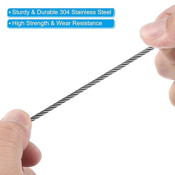 PATIKIL 16 Inch Safety Security Cable Wire, 10 Pack Stainless Steel 40cmx2mm Stage Lights Rope with Double Loop for DJ Lighting Luggage Lock - Image 3