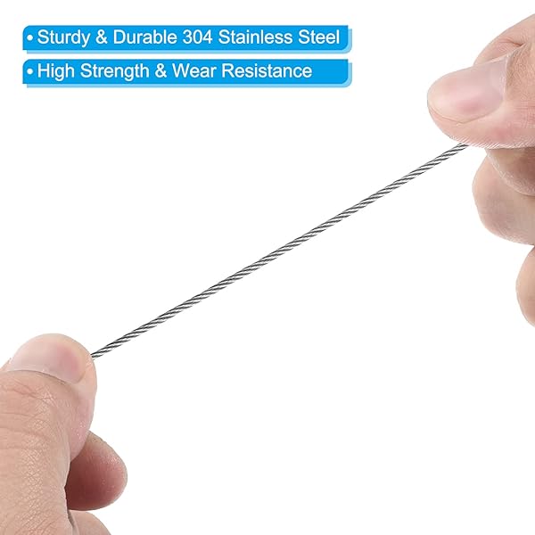 PATIKIL 16 Inch Safety Security Cable Wire, 4 Pack Stainless Steel 40cmx1.2mm Stage Lights Rope with Double Loop for DJ Lighting Luggage Lock - Image 3