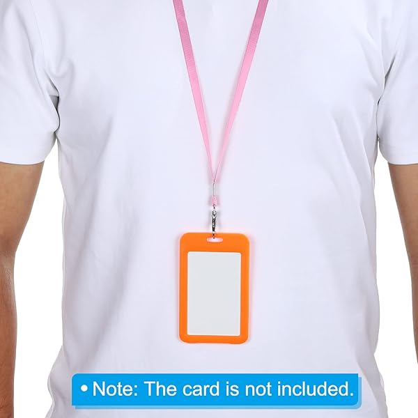 PATIKIL 17" Neck Lanyards, 5 Pack 0.4" Width Flat Strap Lanyard with Swivel Hook Clip for Name Tag Badges Holder ID Card Keys, Pink - Image 5