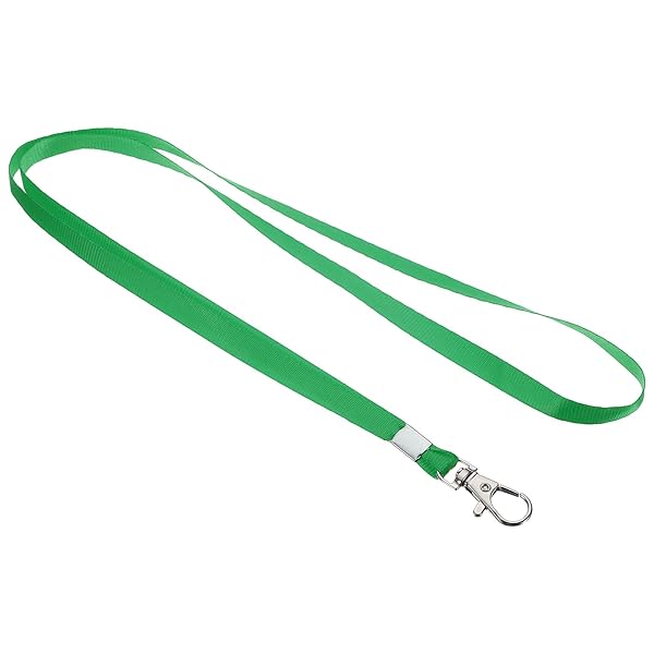 PATIKIL 17" Neck Lanyards, 5 Pack 0.4" Width Flat Strap Lanyard with Swivel Hook Clip for Name Tag Badges Holder ID Card Keys, Green