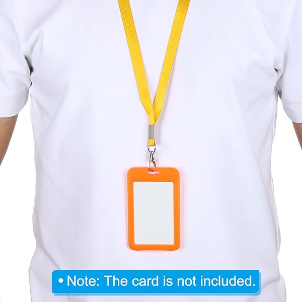 PATIKIL 17" Neck Lanyards, 5 Pack 0.6" Width Flat Strap Lanyard with Swivel Hook Clip for Name Tag Badges Holder ID Card Keys, Yellow - Image 5