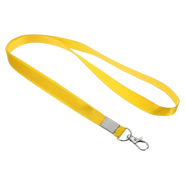 PATIKIL PATIKIL 17" Neck Lanyards, 5 Pack 0.6" Width Flat Strap Lanyard with Swivel Hook Clip for Name Tag Badges Holder ID Card Keys, Yellow