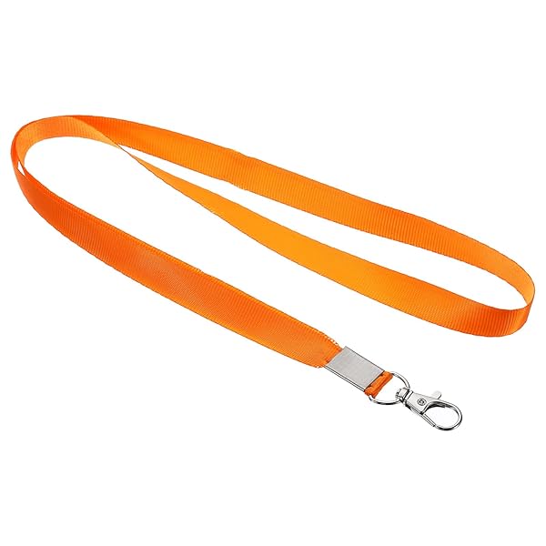 PATIKIL 17" Neck Lanyards, 5 Pack 0.6" Width Flat Strap Lanyard with Swivel Hook Clip for Name Tag Badges Holder ID Card Keys, Orange
