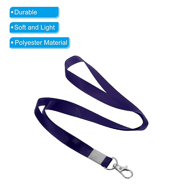 PATIKIL 17" Neck Lanyards, 5 Pack 0.6" Width Flat Strap Lanyard with Swivel Hook Clip for Name Tag Badges Holder ID Card Keys, Navy Blue - Image 4