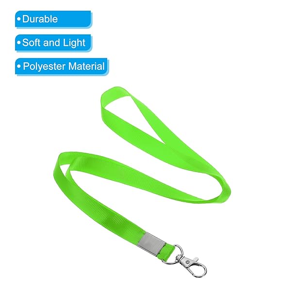 PATIKIL 17" Neck Lanyards, 5 Pack 0.6" Width Flat Strap Lanyard with Swivel Hook Clip for Name Tag Badges Holder ID Card Keys, Fluorescent Green - Image 4