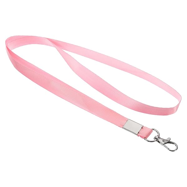 PATIKIL PATIKIL 17" Neck Lanyards, 5 Pack 0.6" Width Flat Strap Lanyard with Swivel Hook Clip for Name Tag Badges Holder ID Card Keys, Pink