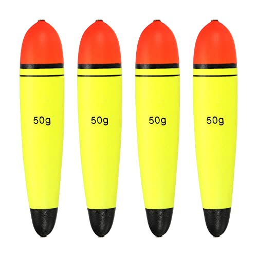 PATIKIL 1.8oz Fishing Slip Bobbers, 4 Pack EVA Fishing Float for Sea Fishing Freshwater, Yellow