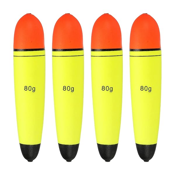 PATIKIL 2.8oz Fishing Slip Bobbers, 4 Pack EVA Fishing Float for Sea Fishing Freshwater, Yellow