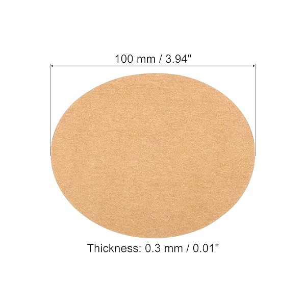 PATIKIL 3.9-inch Round Cardboard Paper, 50 Pcs Blank Disc Circles Slices for Party Decorations DIY Craft Arts Drawing Painting Writing, Brown - Image 2